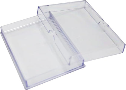 Gary Plastic Packaging 10 Pack Clear Acrylic Card Storage Boxes with Lids - 3 1/2" L x 2 1/2" W x 1/2" H Baseball Card Storage Box, Sports Card Boxes and Magic Card Storage Box - Made in USA