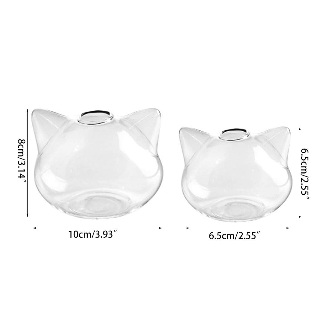 Clear Cute Cats Shaped Glass Desktop Decorative Plant Terrarium Flower Vase Bottle Holder Home Decorative Flower Bott Hydroponic Vase