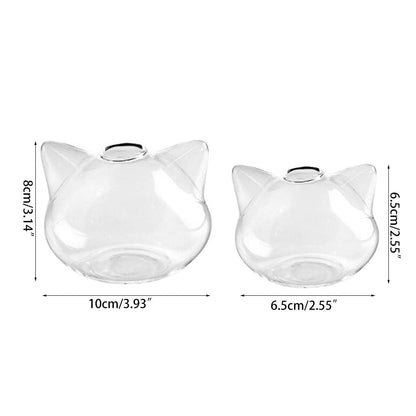 Clear Cute Cats Shaped Glass Desktop Decorative Plant Terrarium Flower Vase Bottle Holder Home Decorative Flower Bott Hydroponic Vase