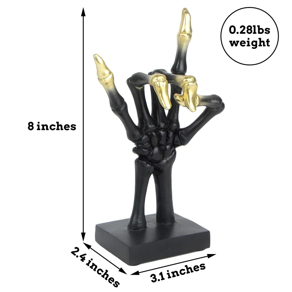 Mrlikale Gothic Skeleton Hand Form Jewelry Display Stand, Bracelet Watch Jewelry Ring Holder for Jewelry Room Home Decorations, Black(A)