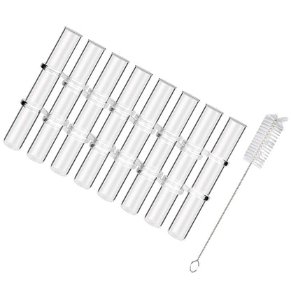 Toyvian Glass Vase for Indoor Plants Propagation Tubes Large Test Tube Flower Vase with Brush 8pcs Set Hydroponic Home Decor Terrarium Pot