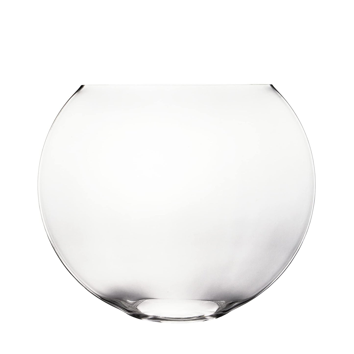 CYS EXCEL Glass Moon Vase Oval Bowl (H:7.5" L:9.25") | Multiple Size Choices Round Flower Vase Centerpiece | Plant Terrarium Bowl Vase