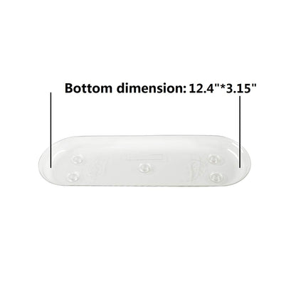 Idyllize Oval 5 Pieces of 14 by 4 5/8 Inches Clear Plastic Heavy Duty Plant Saucer Drip Trays for pots, Window Sills and Window Shelf (14'' x 4.6'')