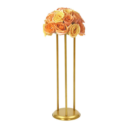 JINHZIXIU 6 Pcs Flower Display Stand 23.6in Column Flower Stand Gold Road Lead Centerpiece Vase Decorative 60cm Metal Flower Floor Vase Flower Holder for Wedding Home Party Centerpiece