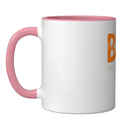 Halloween Trick Treat Boo Ceramic Mug, Pink/White