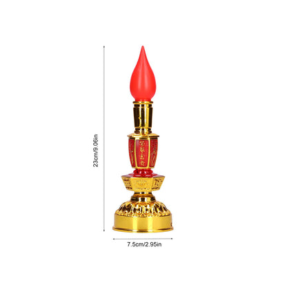 Buddhist Decor, Candle Lamp Chinese Style Traditional Retro for Office for Home for Meditation(Double Bright Electric Candle)