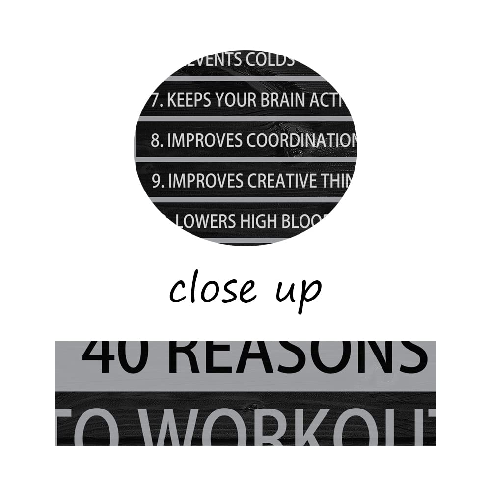 40 Reasons to Workout Motivational Quotes Exercise Canvas Wall Art Inspirational Fitness Poster Print Modern Inspiring Picture Painting Framed Artwork for Office Gym Home Wall Decor[12''W X 18''H]