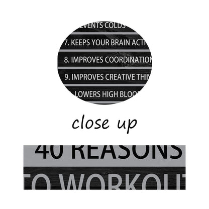 40 Reasons to Workout Motivational Quotes Exercise Canvas Wall Art Inspirational Fitness Poster Print Modern Inspiring Picture Painting Framed Artwork for Office Gym Home Wall Decor[12''W X 18''H]