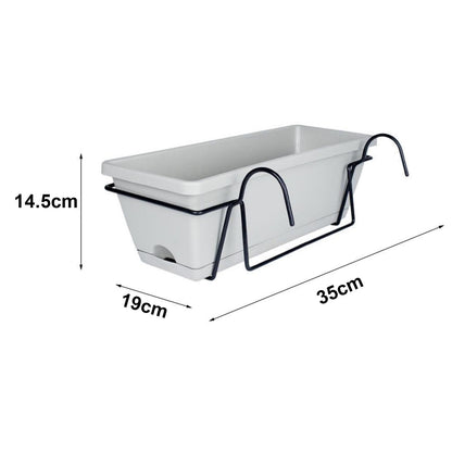 MYCENSE Elegant Hanging Flowerpot for Balcony Railings, Light Gray
