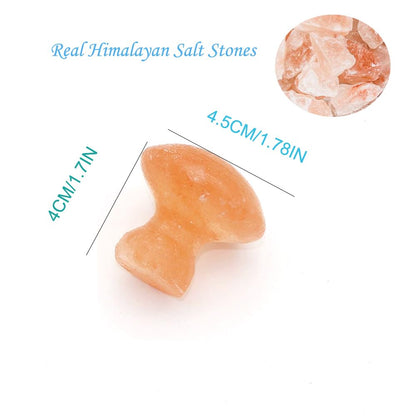 QYLHH 2 Pcs Mushroom Shape Himalayan Salt Massage Stones Hot Massage Cold Massage Stones Set Warm Rocks Kit for Facial SPA