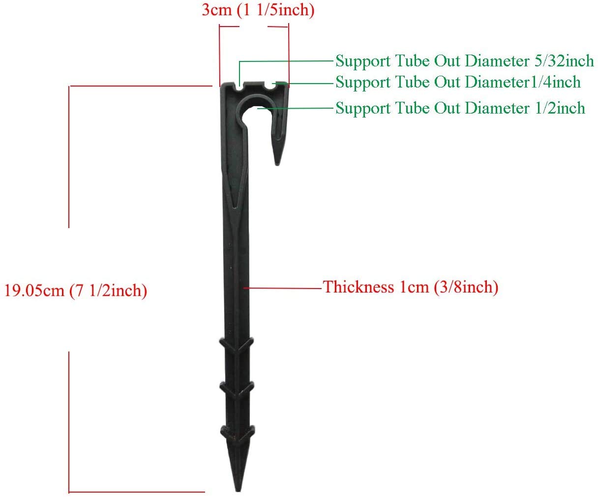 28PCS Soaker Hose Stakes Garden Hose Stake Hose Holder Stake Hose Guide Stake Water Hose Stake1/2inch 1/4inch 5/32inch Black