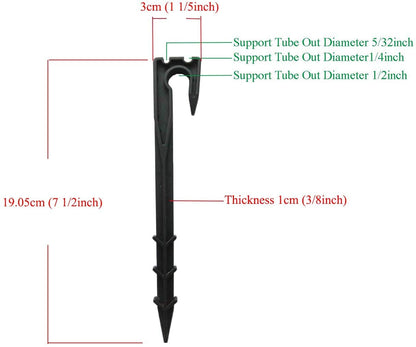 28PCS Soaker Hose Stakes Garden Hose Stake Hose Holder Stake Hose Guide Stake Water Hose Stake1/2inch 1/4inch 5/32inch Black