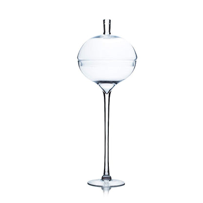 WGV Lollipop Vase, Width 11", Height 31.5", Clear Ball on Stand Glass Planter Terrarium with Stem, Candy Fruit Jar Floral Container for Wedding Party Event Home Office Decor, 1 Piece