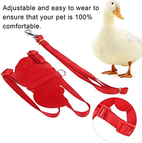 Duck Harness and Adjustable Chicken Walking Harness Breathable Pet Vest for Duck Chicken Hen Training Walking Basic Leashes [Red XS]