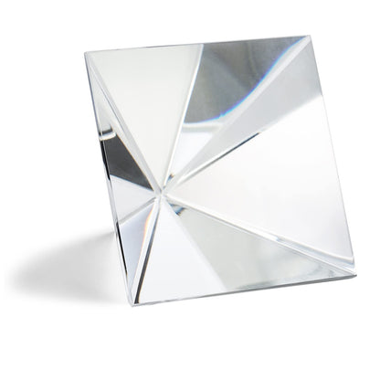 ZEAYEA 3 Pack Clear Crystal Pyramid, 2.4" Crystal Pyramid Prism, Glass Paperweight Pyramids Desk Ornament for Photography, Meditation, Home Office Decor, Gift, Pyramids Collectible