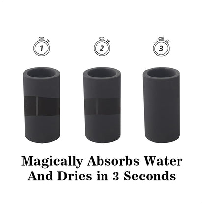 GRUISE Black Toothbrush Holder for Bathroom, Water Absorption Fast Drying Diatomite Toothbrush Holders for Electric Toothbrush Toothpaste Shaver Razor (Black+3covers)