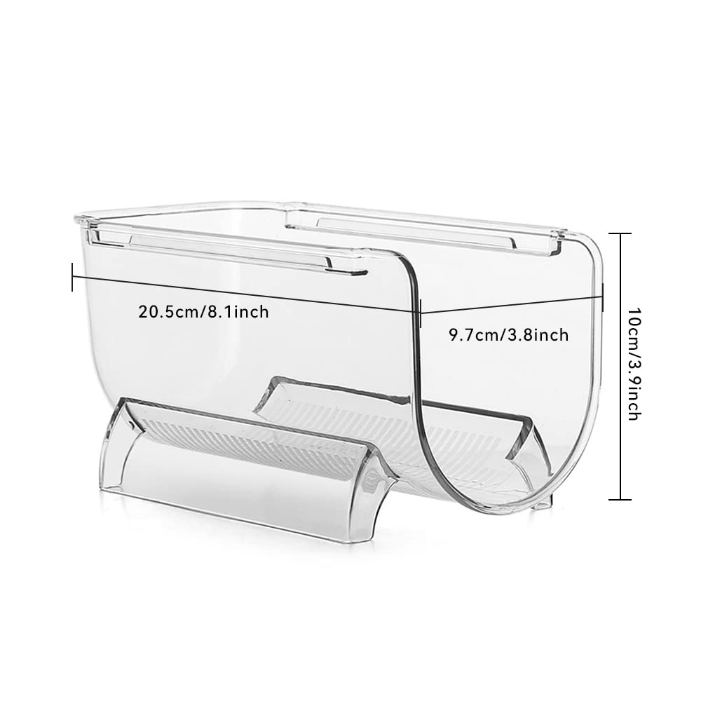 Heshebuy 2 Pack Bottle Rack, Fridge Organizer Bottle Rack, Stackable Wine Rack Plastic Bottle Holder (2)
