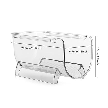 Heshebuy 2 Pack Bottle Rack, Fridge Organizer Bottle Rack, Stackable Wine Rack Plastic Bottle Holder (2)
