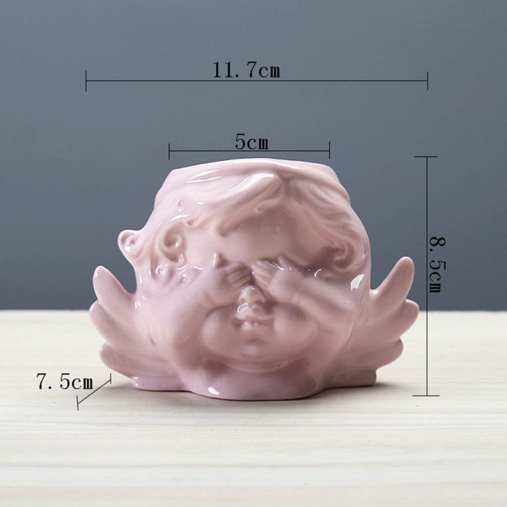 Vaguelly Ceramic Succulent Holder Pink Desktop Planter with Drainage Elegant Flowerpot for Cactus African Violets Home Office Decor Stylish Minimalist Design for Tabletop Display