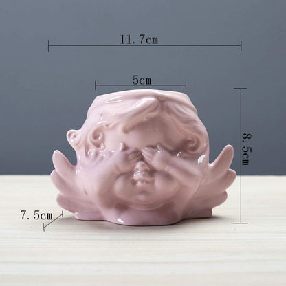 Vaguelly Ceramic Succulent Holder Pink Desktop Planter with Drainage Elegant Flowerpot for Cactus African Violets Home Office Decor Stylish Minimalist Design for Tabletop Display