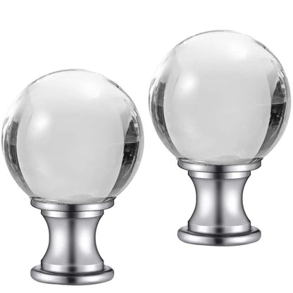 Akahttbn 2 Pack Lamp Finials Glass Crystal Ball, Lamp Finials Decorative for Table Lamps, Floor Lamps, Lamp knob Replacement