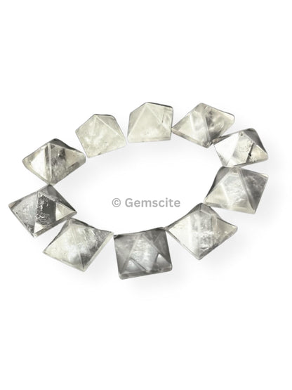 WholesaleGemShop Beautiful Lot of 10 Pieces Clear Crystal Quartz Gemstone Pyramids for Crystal Reiki Vaastu Healing