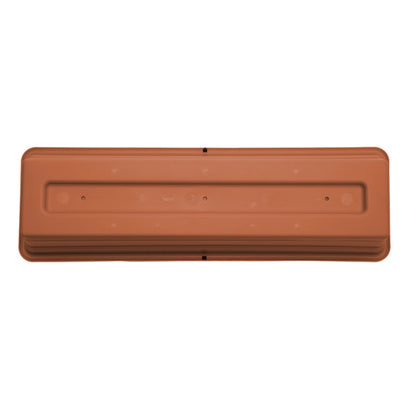 Bloem Dura Cotta 18" Plastic Window Box Planter with Saucer Tray: Indoor/Outdoor, for Windowsill, Ledge, & Tabletop, Terra Cotta
