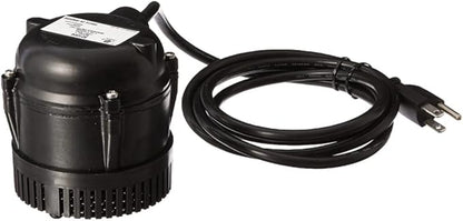Little Giant #1 115 Volt, 1/150 HP, 205 GPH Direct Drive Small Submersible Fountain Pump with 6-foot cord, Black, 501004