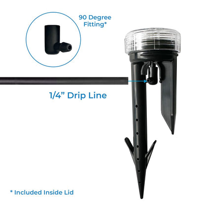 Root Quencher Spike 4-Pack - Deep Underground Dripper, Tree & Plant Root Watering Drip Irrigation & Fertilizer Stake (1/2" Female NPT Compatible with All Connectors, Water Hose, Drip & PVC)