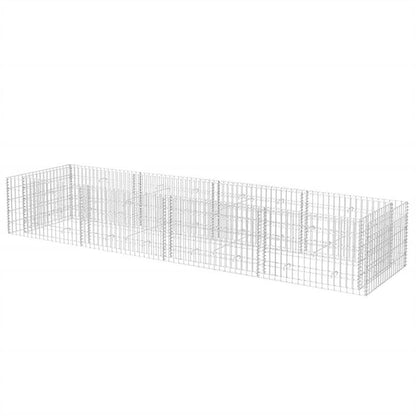 BOWERY HILL Gabion Raised Bed, Large Rectangular Galvanized Steel, Silver Finish, 141.7 x 141.7 x 19.7 in, 1400 kg Capacity, Industrial Outdoor Garden Planter for Flowers and Borders