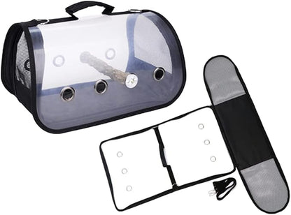 Transparent Parrot Carrying Cage Bird Travel Bag Bird Backpack Carrier with Perches Bird Carriers Tote Bag for Pet Parrots Outdoor Use