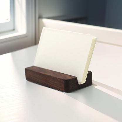 Yantric wood Business Card Holder for Desk, Wooden Creative Business Card Display for Desk, Wood Business Card Stand for Office, Tabletop ( 2pack)