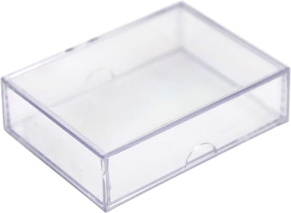 Gary Plastic Packaging 50-Pack Clear Acrylic Card Storage Boxes with Lids – Holds 52 Playing Cards or 50 Standard Trading Cards Each, Stackable Organizer for Sports & TCG Cards (Unsleeved)