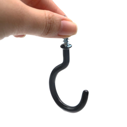 Xiaoyztan 50 Pcs Vinyl Coated Screw-in Hooks Iron Ceiling Hooks Multi-Purpose for Wall Hanging Plants Hanging Decoration or Tools Hanging (Black 2in)