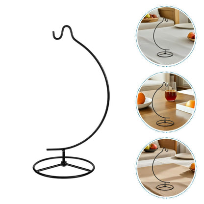 Cabilock 2pcs Moon-shaped Hanging Hook Stands Iron Display Rack for Air Plant Containers and Glass Ball Ornaments Indoor Home Décor Terrarium Holder Black