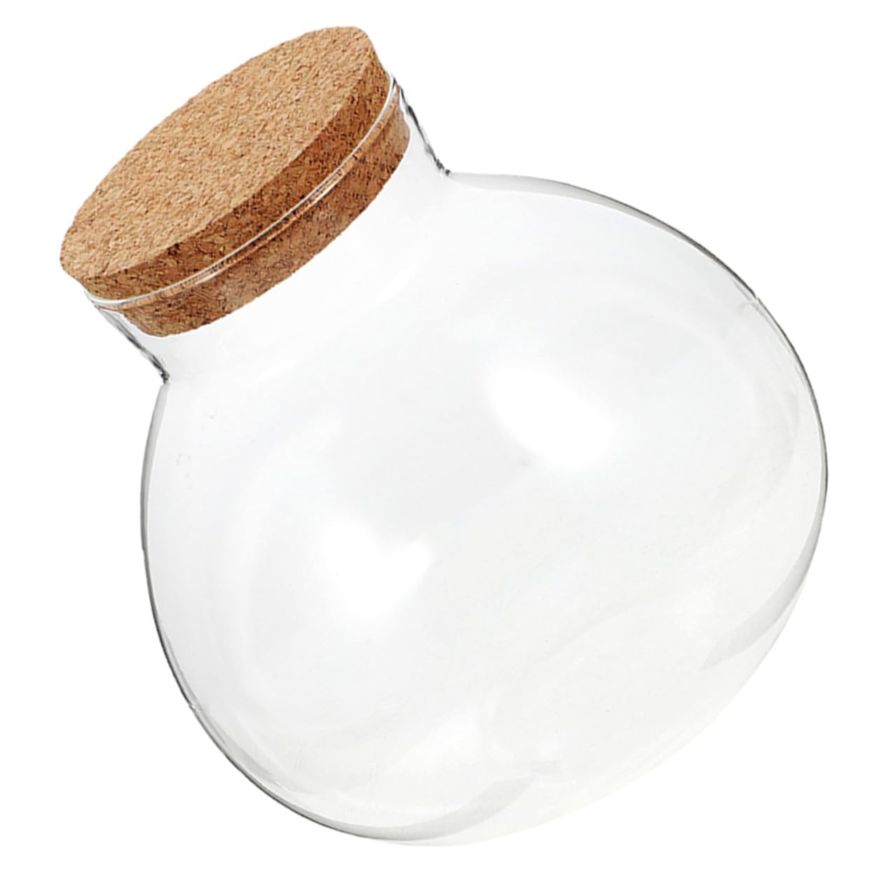 BESPORTBLE Microlandscape Ecological Bottle Cork Stopper – Round Glass Terrarium Container for Moss Plants – Decorative Planter for Home Office and Garden