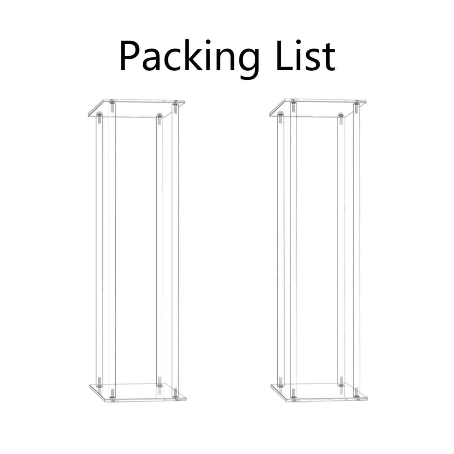 Simprefine 2 Pack 32'' Tall 8'' Dia. Centerpiece Wedding Decoration Modern Tall Vase Elegant Crystal Acrylic Flower Stand Tabletop Display Rack Floral Backdrop Clear Column Pillar Square Props…