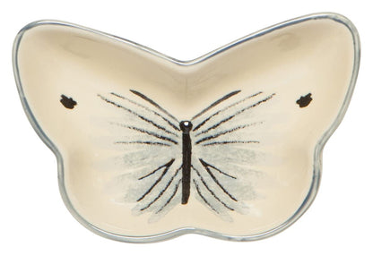 Now Designs Meadow Butterfly Shaped Ceramic Pinch Bowl Set, Soy Sauce Dish, Set of 6