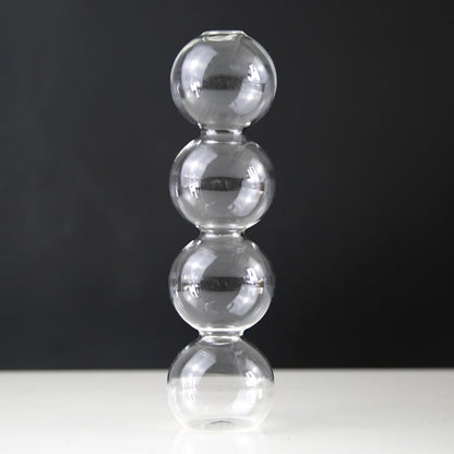 LKXHarleya Aesthetic Ball Aesthetic Decorative Vase, Glass Bubble Vases Ball Bud Vase for Centerpieces, Flower Arrangement, 2.36 x 8.66 Inch, Clear
