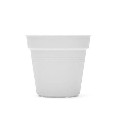 Mintra Garden Pots, 4 Pack Bulk Plastic Plant Pots with Drainage Tray, Round Indoor & Outdoor Decorative Planters with Drain Holes for Flowers, Herbs & Plants, 19cm Diameter – White, 7.5 in