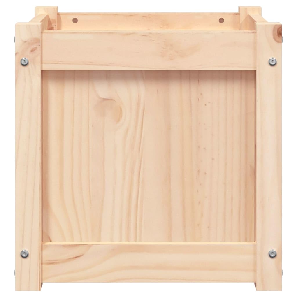 Makastle Garden Planter, Decorative Outdoor Flowerpot for Vegetables, Flowers and Succulents in for Backyard, Patio, 15.7x15.7x15.7 in Natural Solid Pine Wood