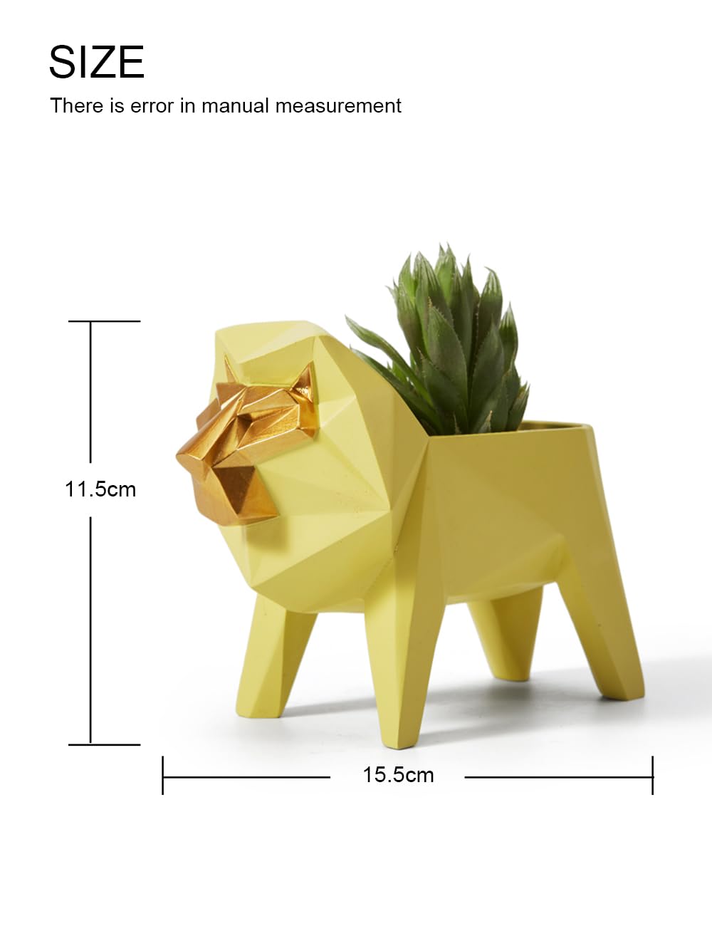 HAUCOZE Lion Statue Planter Succulent Pot Modern Animal Sculpture Home Decor Gift for Living Room Office 6.1 Inch
