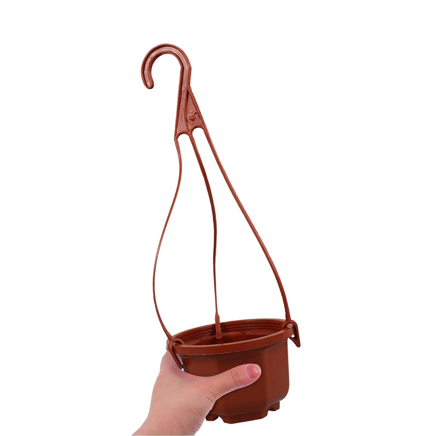 Mipcase 10 Pcs Hanging Planters for Indoor Plants: Plastic Plant Pots with Drainage & Hooks for Flowers Herbs Succulents- Hanging Baskets for Home Garden Decor, 11.79X3.85X2.36in (Dark Red)