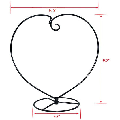 YY YEARCHY Ornament Display Stand Heart Shaped Hook Rack Holder for Hanging Glass Globe Pot Terrarium Witch Ball Home Christmas Wedding Decoration Creative Gift (1, 4.7" x 9" x 9")