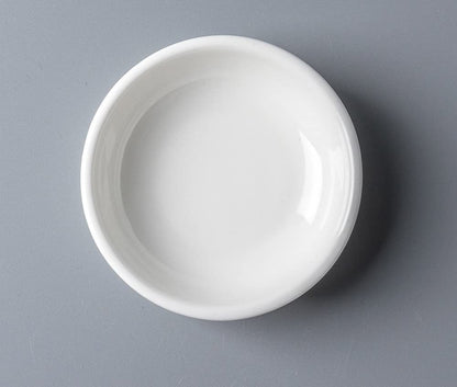4pcs White Ceramic Seasoning Dishes Dipping Bowls Appetizer Plates,3 inch