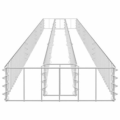 vidaXL Gabion Raised Garden Bed/Flower Planter - Silver Galvanized Steel, Weather-, 141.7" x 11.8" x 3.9", Durable Outdoor Patio Landscape