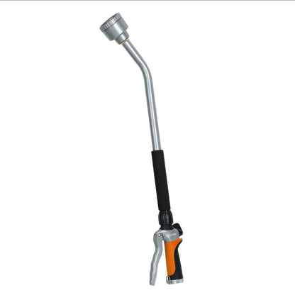 RESTMO Long Watering Wand, 24 Inches Gentle Soft Full Shower Sprayer Wand with Flow Control, Heavy Duty Metal Hose Wand for Hanging Baskets, Shrubs, Plants, Flowers, Garden and Lawn, Orange