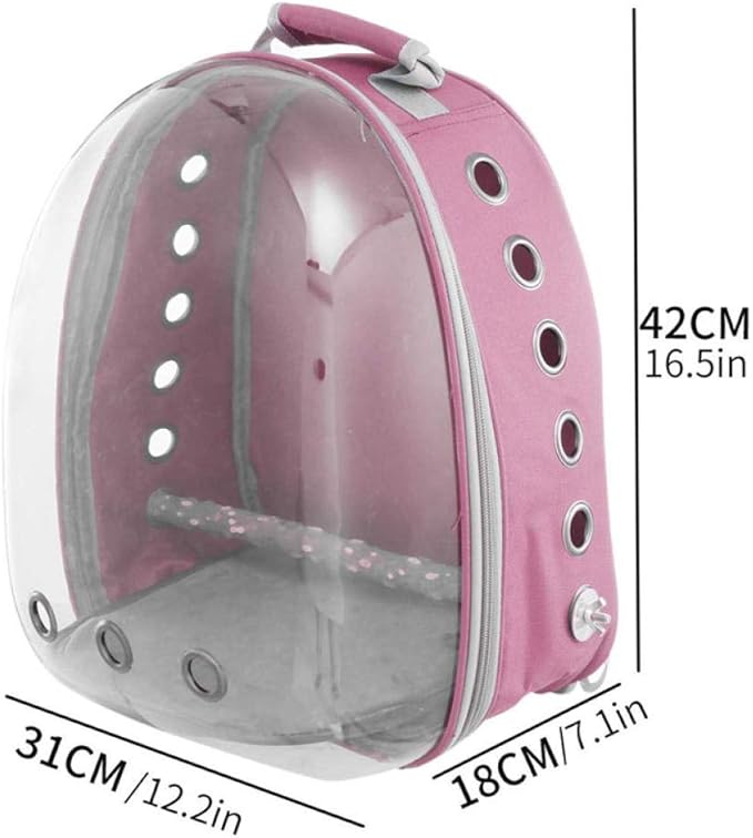 Bird Carriers Parrot Backpack Small Carrying Cage Outdoor Travel Comfortable Breathable Extensible Carrier Backbag 1Pcs Green