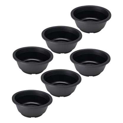 KONTONTY 6.10 Inch Shallow Plastic Succulent Planter Set of 6 Hollow Bottom Lightweight Flower Pots for Indoor Outdoor Gardening and Plant Containers