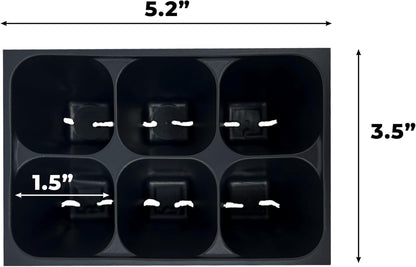 The Hydroponic City Seed Starter Trays, 216-Cell Seedling Starter Trays (36 Trays - 6 Cells Each) + Plant Stakes